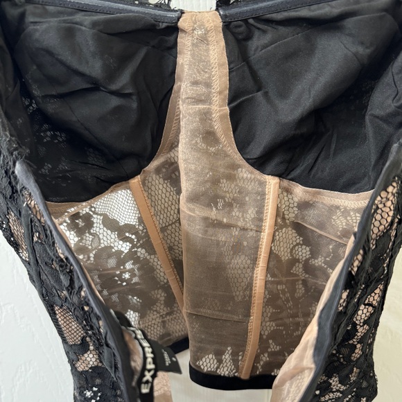 Express Allover Lace Strapless Corset Tube Top Sz 2 - Picture 7 of 7